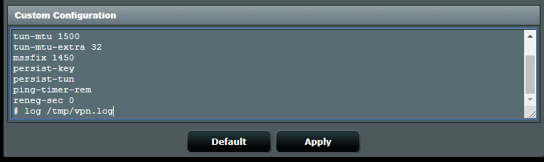 Asuswrt-Merlin VPN Custom Configuration